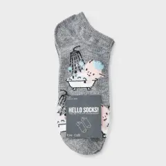Women's Bubble Bath Piggy Low Cut Socks - Charcoal Heather/Pink 4-10
