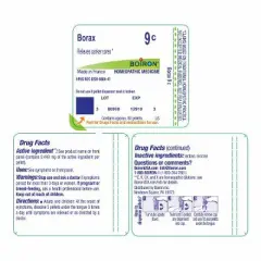 Borax 9C by Boiron Homeopathic Single Medicine For First Aid  -  80 Pellet