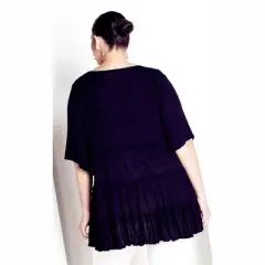 Women's Plus Size Tier Crush Tunic - black | AVENUE