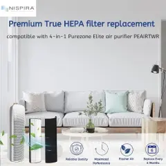Nispira 2-in-1 True HEPA Replacement Filter PETWRFIL For Pure Enrichment PureZone Elite 4-IN-1 Tower Air Purifier PEAIRTWR. 1 Pack