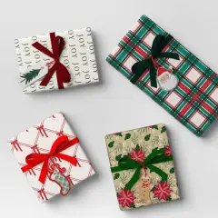 4 pk Christmas Velvet Ribbon Gift Packaging Accessories Red/Green - Wondershop&trade;