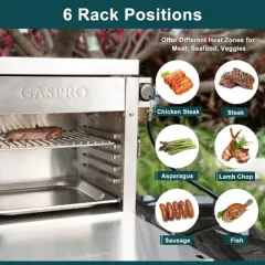 GASPRO Multi-Tasking Propane Infrared Steak Grill, XL Steakhouse & Cast-Iron Griddle 2-in-1 Outdoor Cooking Master | 125 in&sup2; Extra Large Cooking Area