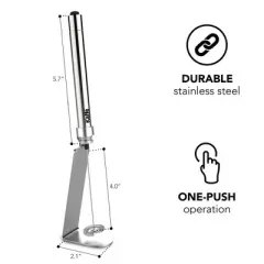 Kaffe Handheld Milk Frother with Stand - Stainless Steel: Battery-Powered Frother Wand for Coffee, Light Silver