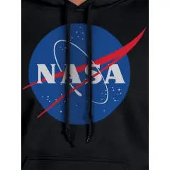 NASA Mens' Meatball Space Fashion Logo Pocket Sweatshirt Hoodie Pullover Black