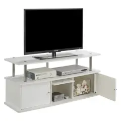 Designs2Go with 3 Cabinets TV Stand for TVs up to 60" White - Breighton Home