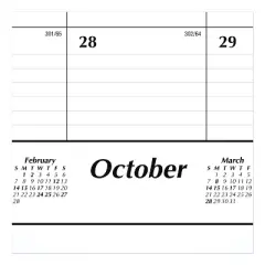 Academic Year Ruled Desk Pad, 21.75 x 17, White Sheets, Black Binding, Black Corners, 16-Month: Sept 2025 to Dec 2026