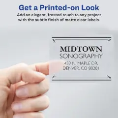 Avery Matte Clear Shipping Labels Sure Feed Technology Inkjet 2" x 4" 250 Labels (8663)