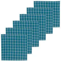 C&F Home Windowpane Peacock Napkin Set of 6