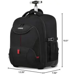 Rolling Backpack, Large Backpack with Wheels for Men Women Adults, 17inch Waterproof Wheeled Travel Laptop Backpack