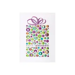 JAM Paper Blank Birthday Cards Set Happy Birthday Dot 526BG530WB