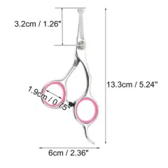 Unique Bargains Round Head Dog Grooming Scissors 4 Inches Silver Tone Pink 1 Pc