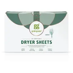 Grab Green Classic Dryer Sheets, Vetiver Scent