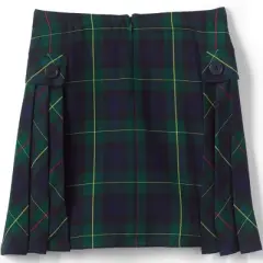 Lands' End School Uniform Girls Slim Side Pleat Plaid Skort Above Knee
