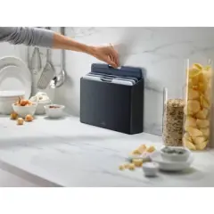 Joseph Joseph Folio 4pc Chopping Board Set Graphite: Dishwasher-Safe Cutting Boards, Polypropylene & Stainless Steel