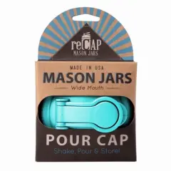 reCAP Mason Jar Pour Lid with Foldout Carry Loop, Regular Mouth with Leak-Proof Seal, USA Made