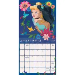 Trends International Inc. 2023-24 Wall Calendar 12"x12" Bilingual English/French Disney Princess