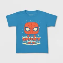 Kids' Marvel Spider-Man Holiday Short Sleeve Graphic T-Shirt - Blue/Red