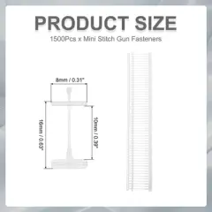 Unique Bargains Plastic Mini Stitch Gun Fasteners for Clothing Fixer Tag 1500 Pcs