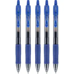 Pilot G2 Retractable Gel Pens Fine Point Blue Ink 5 Pack (31299) 755960