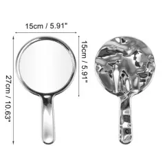 Unique Bargains Retro Ripple Style Round Cosmetic Mirror 1 Pc