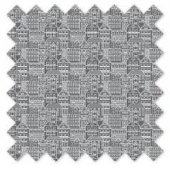 Bacati - Clouds in the City Gray Reverse Cityscape Crib/Toddler Bed Skirt