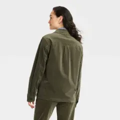 Houston White Adult Velour Chore Jacket - Olive Green