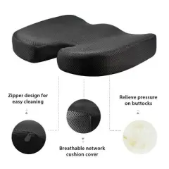 Swtroom Non-Slip Memory Foam Coccyx Pad, Relief Pain Sitting Office Chair for Long Time, Car Seat, Airplane, Gaming Chair Cushions Pad