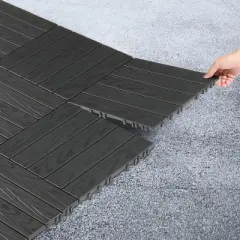 VINGLI Interlocking Deck Tiles, Anti-Slip Plastic Tiles for All Weather, Outdoor Flooring for Patio, Poolside, 27 Pcs 11.8&rdquo; x 11.8&rdquo;