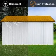 Metal garden sheds 12ftx10ft outdoor storage sheds white+yellow with window