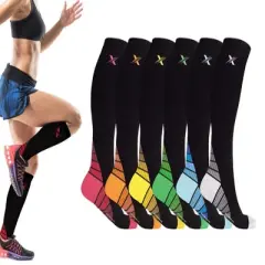 Extreme Fit Unisex Sports Compression Socks - Made for Running, Athletics, Pregnancy and Travel - 6 Pair 