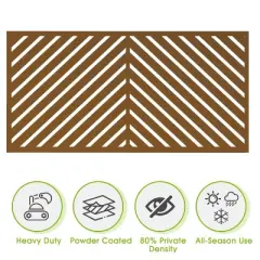 47-inches W x 72-inches H Rust Color Galvanized Sheet Screen Outdoor and lndoor Divider for Balcony Patio Garden Room Divider ( Parallel 01)