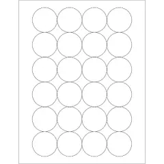 Tape Logic Circle Laser Labels 1 2/3" White 2400/Case LL149