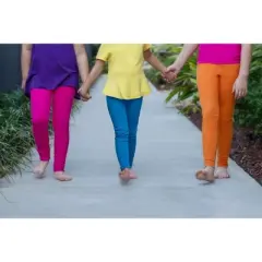 City Threads Girls Cotton Leggings - USA-Made, Soft, Breathable & Sensory Friendly for Kids/Toddlers (Heather Grey, 18-24 Months)