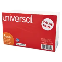 UNIVERSAL Ruled Index Cards 5 x 8 White 500/Pack 47255