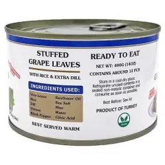 Eastern Feast - Stuffed Grape Leaves, 14 oz / 400g, (4 PACK) Vegan.
