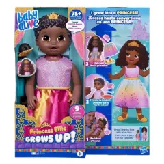 Baby Alive Princess Ellie Grows Up! Growing and Talking Baby Doll - Black Hair