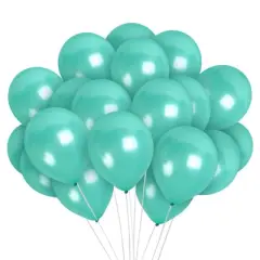 Treasures Gifted Pearlescent Turquoise Balloons - 12 Inch Latex Balloons - 100 Pack
