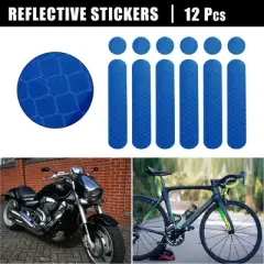 Unique Bargains Bicycle Motorcycle Helmet Adhesive Reflective Safety Stickers 12 Pcs