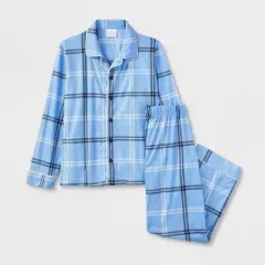 Kids' Plaid Matching Family Pajama Set - Wondershop&trade; Blue