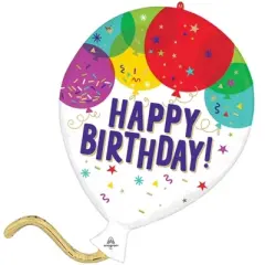LoonBalloon 26 Inch Birthday Balloons - Colorful & Festive with 4 latex balloon set