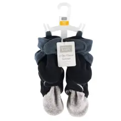 Hudson Baby Infant and Toddler Boy Cozy Fleece Booties 2pk, Blue Gray