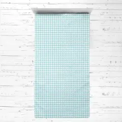 Bacati - Houndstooth Aqua Muslin 3 pc Toddler Bed Sheet Set 100 percent cotton