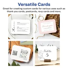 Avery Matte White Rectangle Scalloped Cards, 4-1/4" x 5.5", 20ct