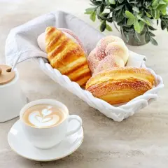 Meritage Modern Prestige 13.5 Inch Rectangular Dolomite Basket Serving Bowl in White