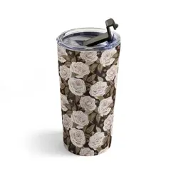 Avenie A Realm Of Roses Dark Academia Travel Mug 20 oz Stainless Steel Travel Mug - Deny Designs