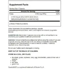 Jarrow Formulas, Inc. Vegan Methyl Folate Ultra Strength 1,000 mcg 100 Veg Capsules