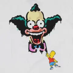 The Simpsons Men's' Bart Graffiti Krusty The Clown Double-Sided T-Shirt