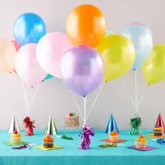 Juvale Balloon Weights Pack of 12 with Colorful Foil for Birthday Party Decorations, 6 Colors, 2.5 x 4.125 inch