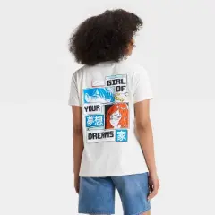 Women's Girl of Your Dreams Oversized Short Sleeve Graphic T-Shirt - Off-White