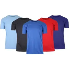 Galaxy By Harvic Men's Short Sleeve Moisture-Wicking Quick Dry Performance Crew Neck Tee- 3 Pack